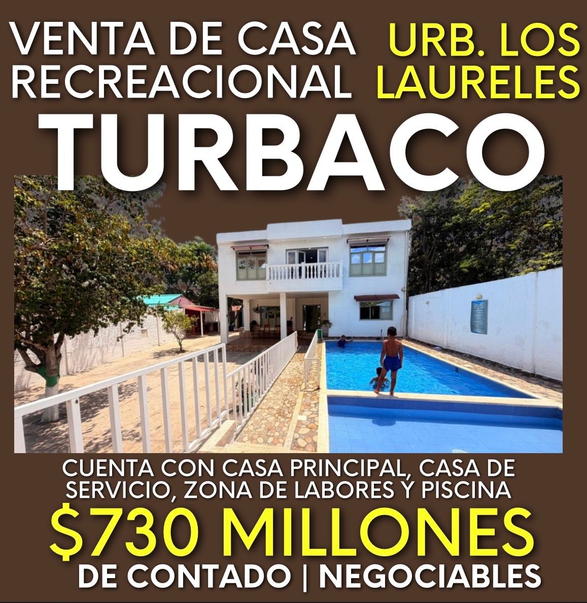 VENTA DE CASA RECREACIONAL EN TURBACO