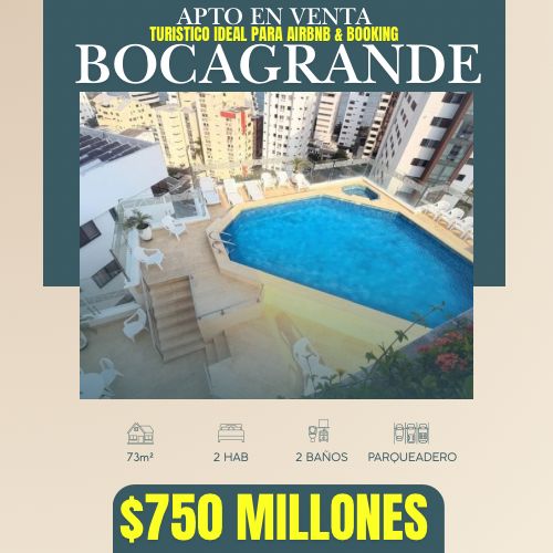 APTO TURÍSTICO EN VENTA EN BOCAGRANDE