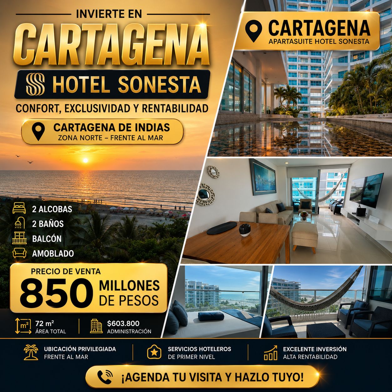 APARTASUITE EN HOTEL SONESTA | ZONA NORTE