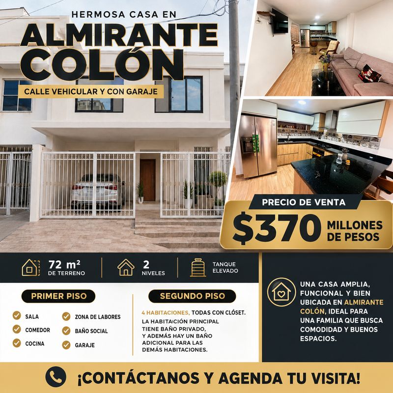 VENTA DE CASA EN ALMIRANTE COLÓN VENTA DE CASA EN ALMIRANTE COLÓN
