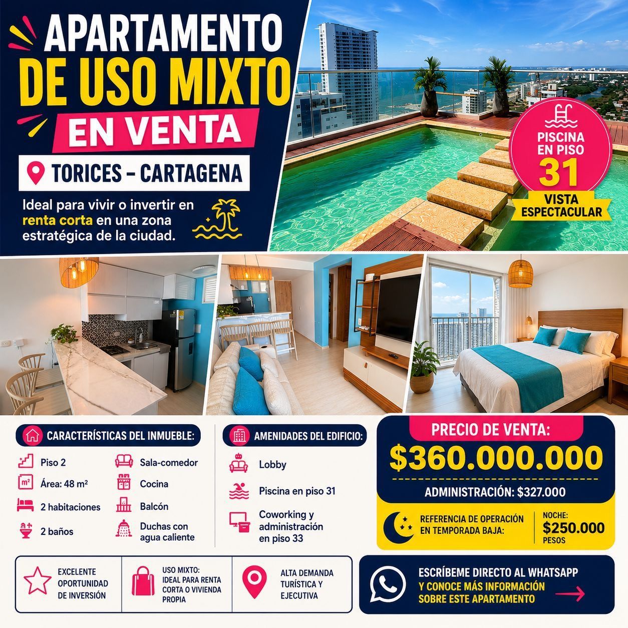 APTO EN VENTA EN TORICES USO MIXTO