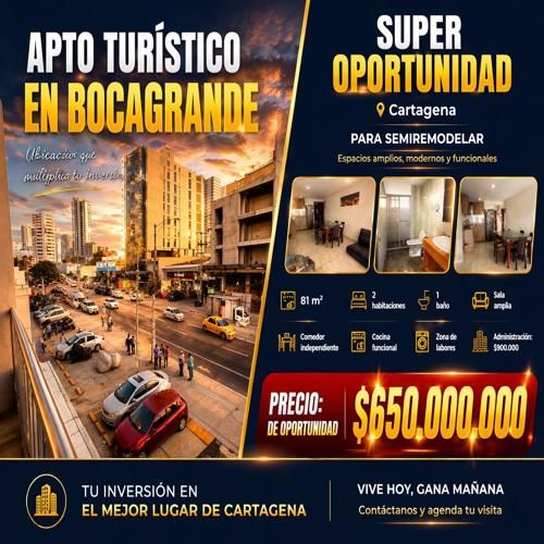 APTO TURÍSTICO EN BOCAGRANDE