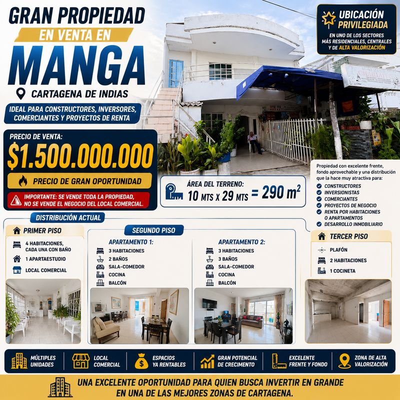 VENTA DE PROPIEDAD EN MANGA