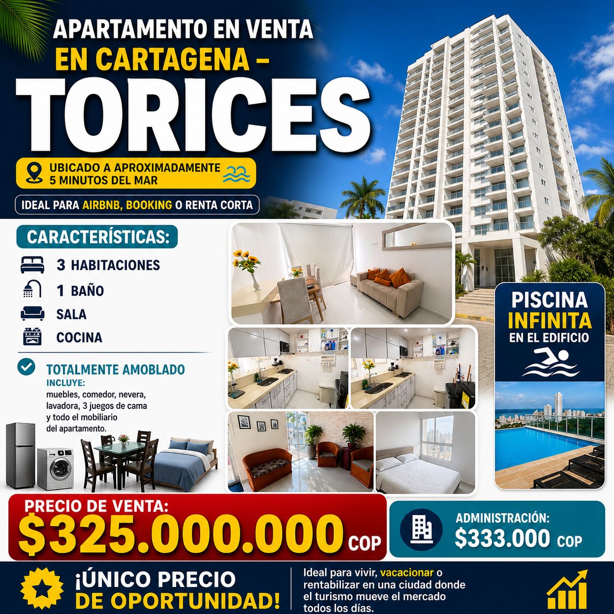 APTO EN VENTA TORICES TURÍSTICO
