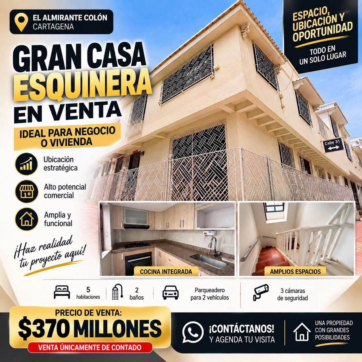 VENTA DE CASA ESQUINERA EN ALMIRANTE COLÓN