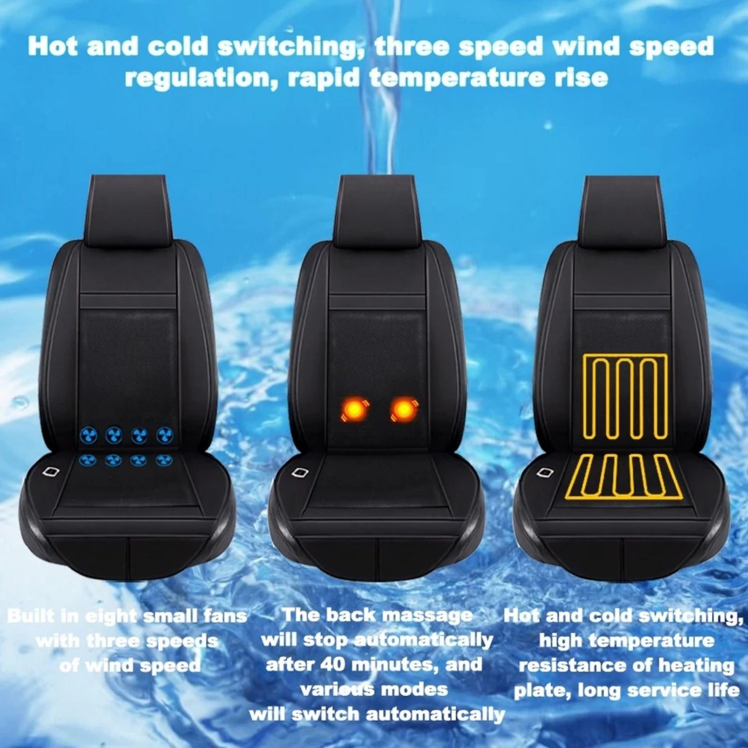 Luxury Heated &amp; Cooling Massage Seat Covers