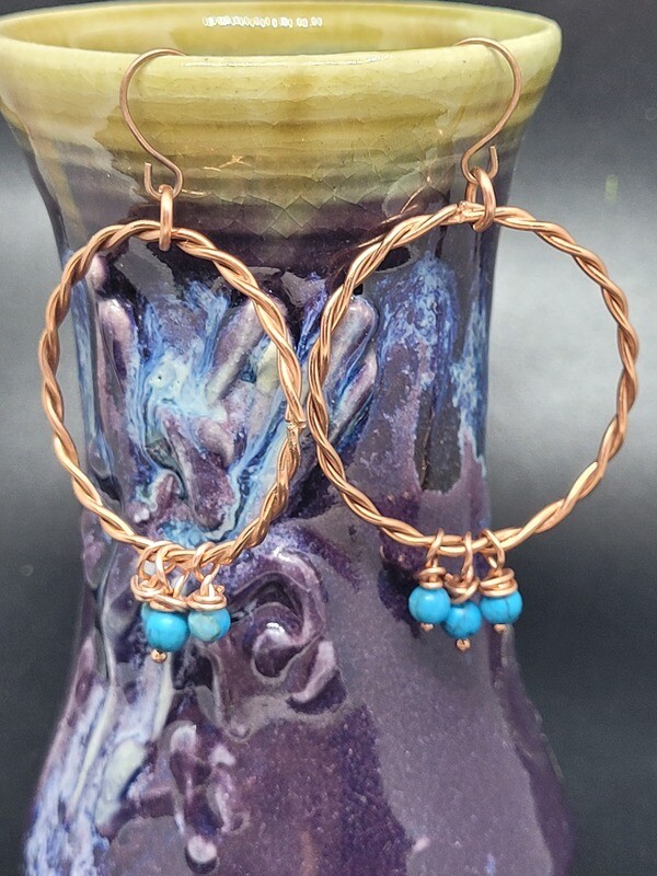 Copper hoop earrings