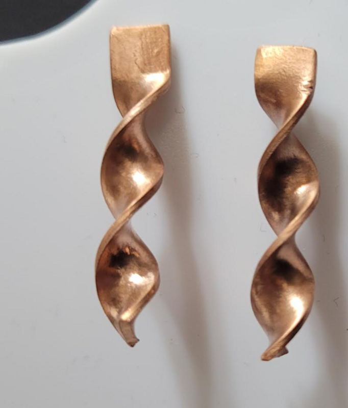 Brass spiral Post earrings