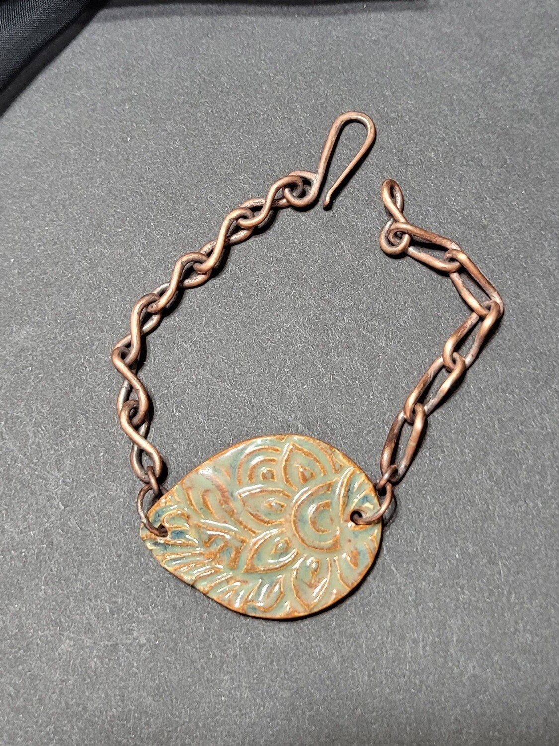CURB CHAIN COPPER  BOHO STYLE  BRACELET