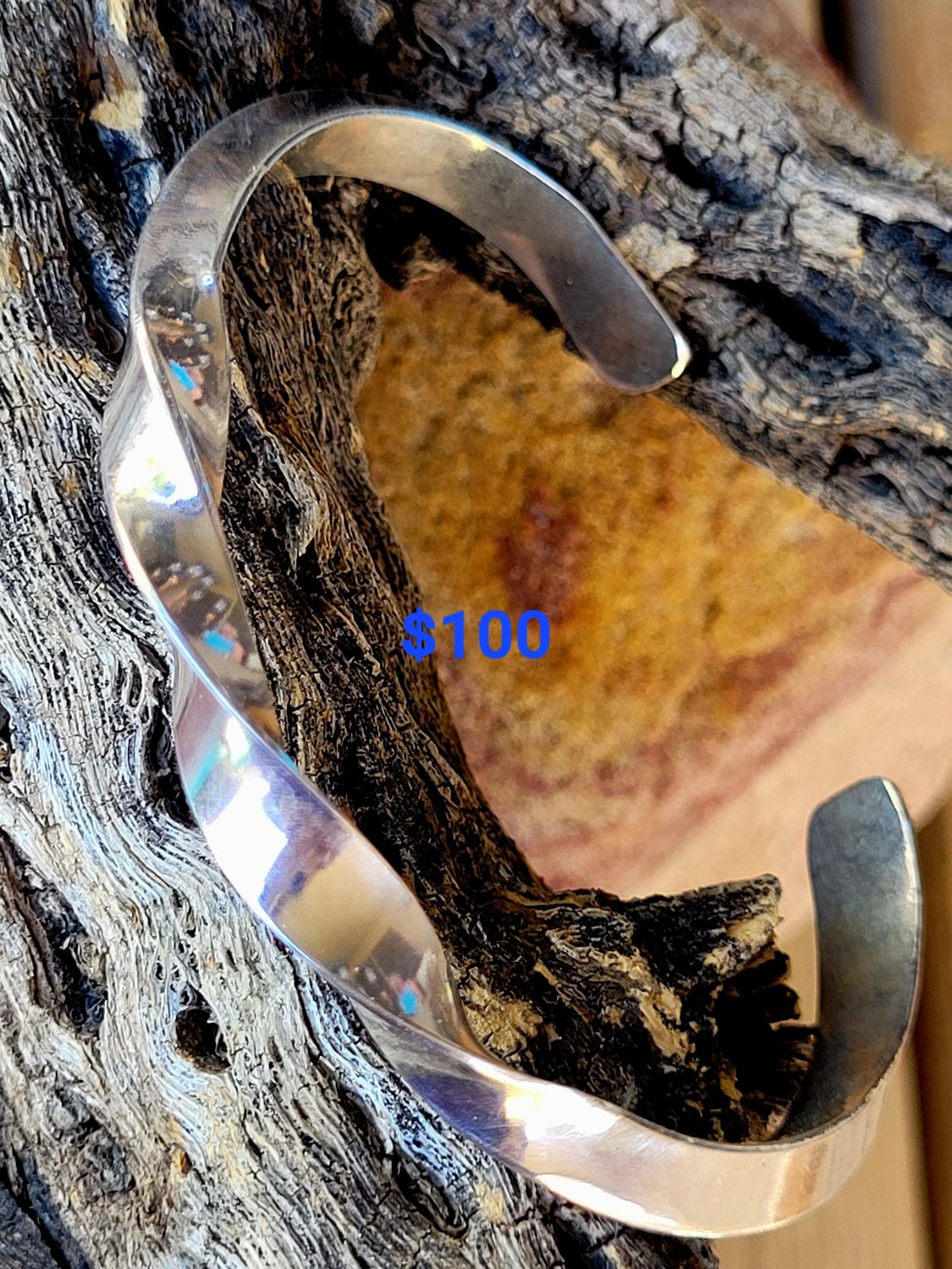 Twisted triangle  cuff bracelet