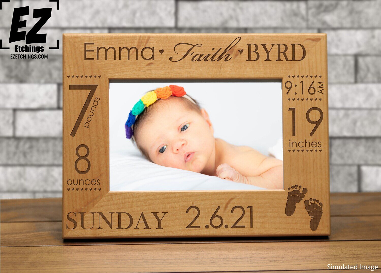 Birth Announcement Frame | Newborn Picture Frame  | New Baby Gift
