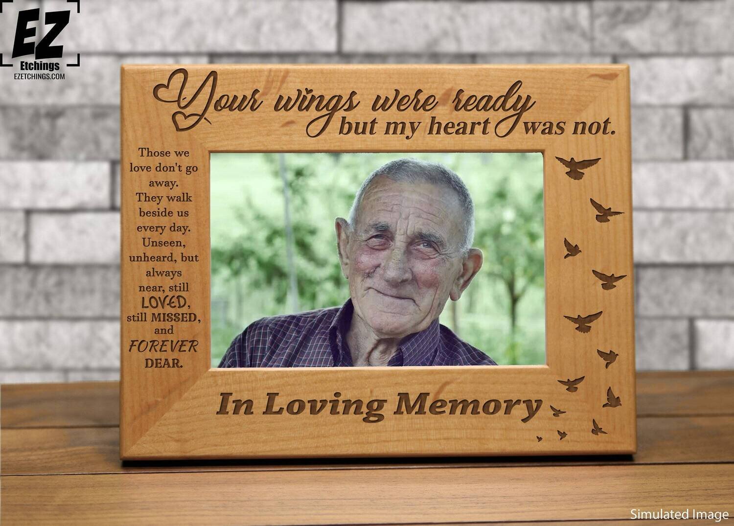 Memorial Frame - Your Wings Were Ready but My Heart Was Not - Bird Picture Frame