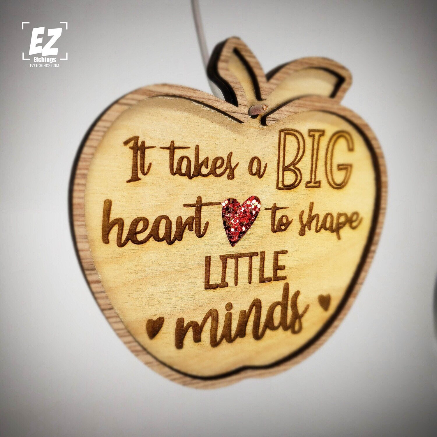 Teacher Appreciation Gift Tag Ornament It takes a BIG heart to shape LITTLE minds School Student