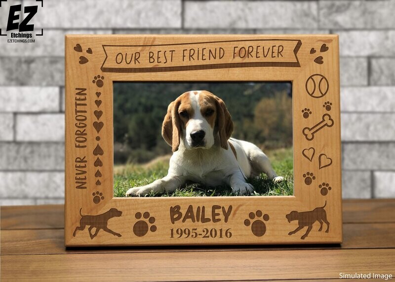 Dog Memorial Picture Frame Our best friend forever - Personalized Dog Sympathy Gift - Dog Tribute - Custom Dog Loss Gift