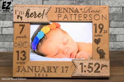 3D Personalized Baby Picture Frame Elephant| Birth Announcement Frame | Newborn Picture Frame  | New Baby Gift | Nursery