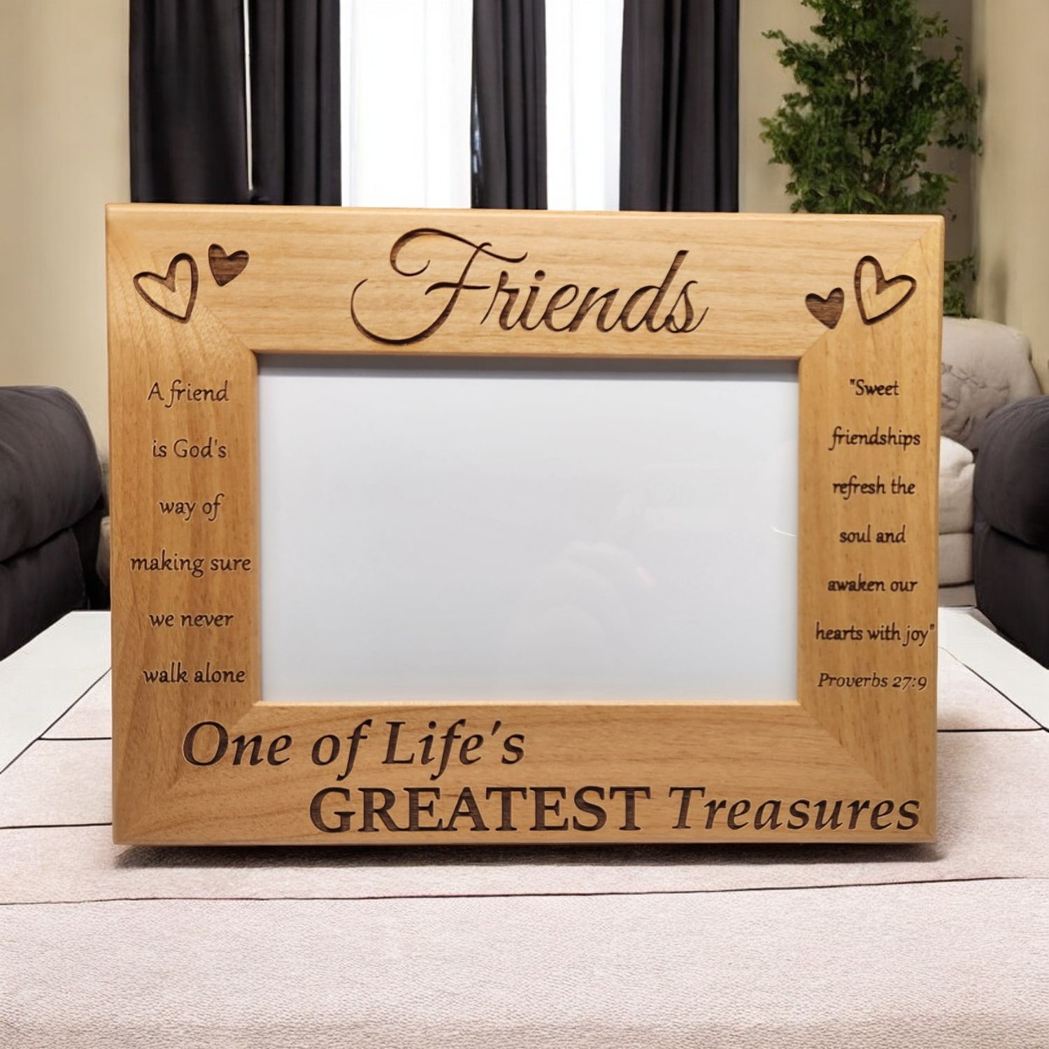 Friends One of Life&#39;s Greatest Treasures | Bible Verse | Gift for Friend | Friendship |  Best Friends | 4x6 Landscape Sized Frame
