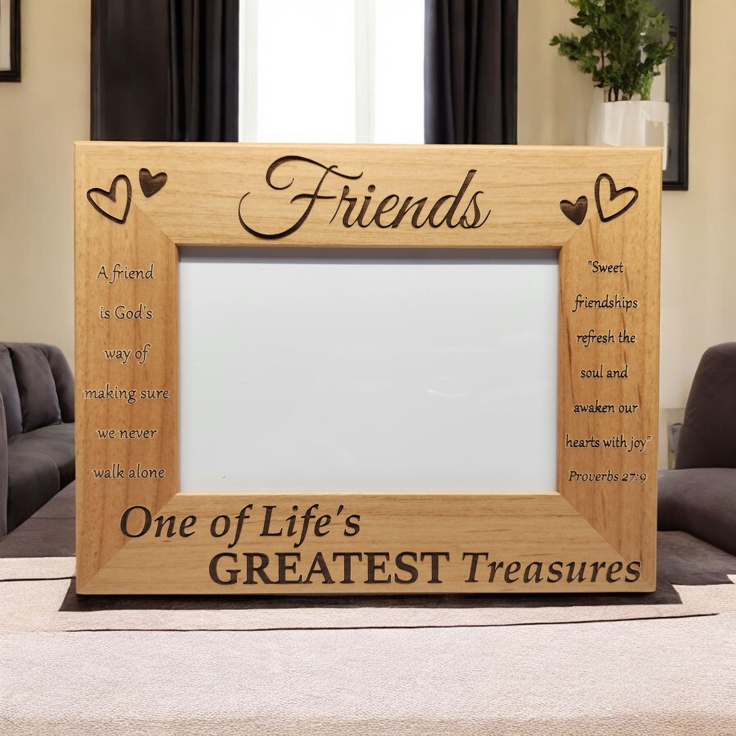 Friends One of Life&#39;s Greatest Treasures | Bible Verse | Gift for Friend | Friendship |  Best Friends | 4x6 Landscape Sized Frame