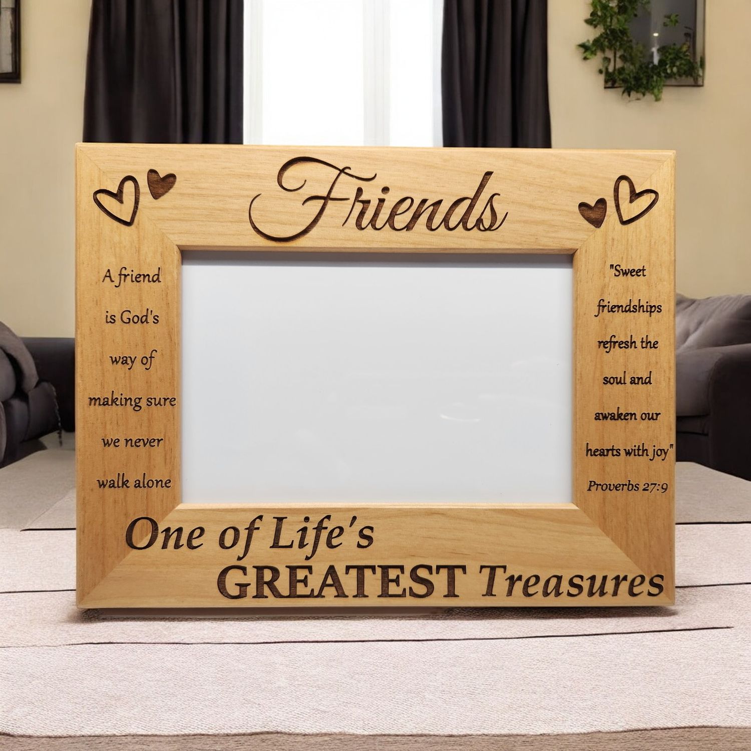 Friends One of Life&#39;s Greatest Treasures | Bible Verse | Gift for Friend | Friendship |  Best Friends | 4x6 Landscape Sized Frame