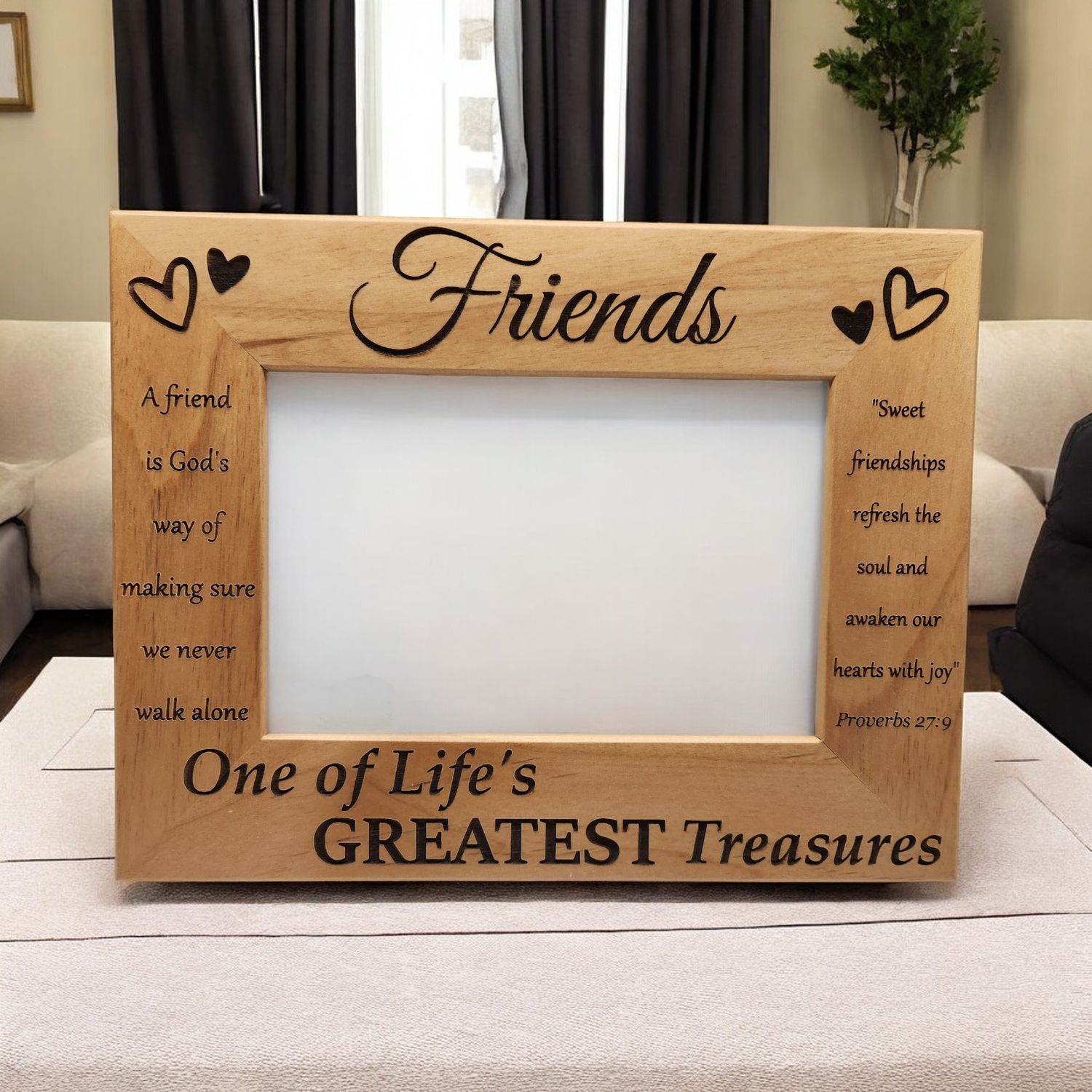 Friends One of Life&#39;s Greatest Treasures | Bible Verse | Gift for Friend | Friendship |  Best Friends | 4x6 Landscape Sized Frame