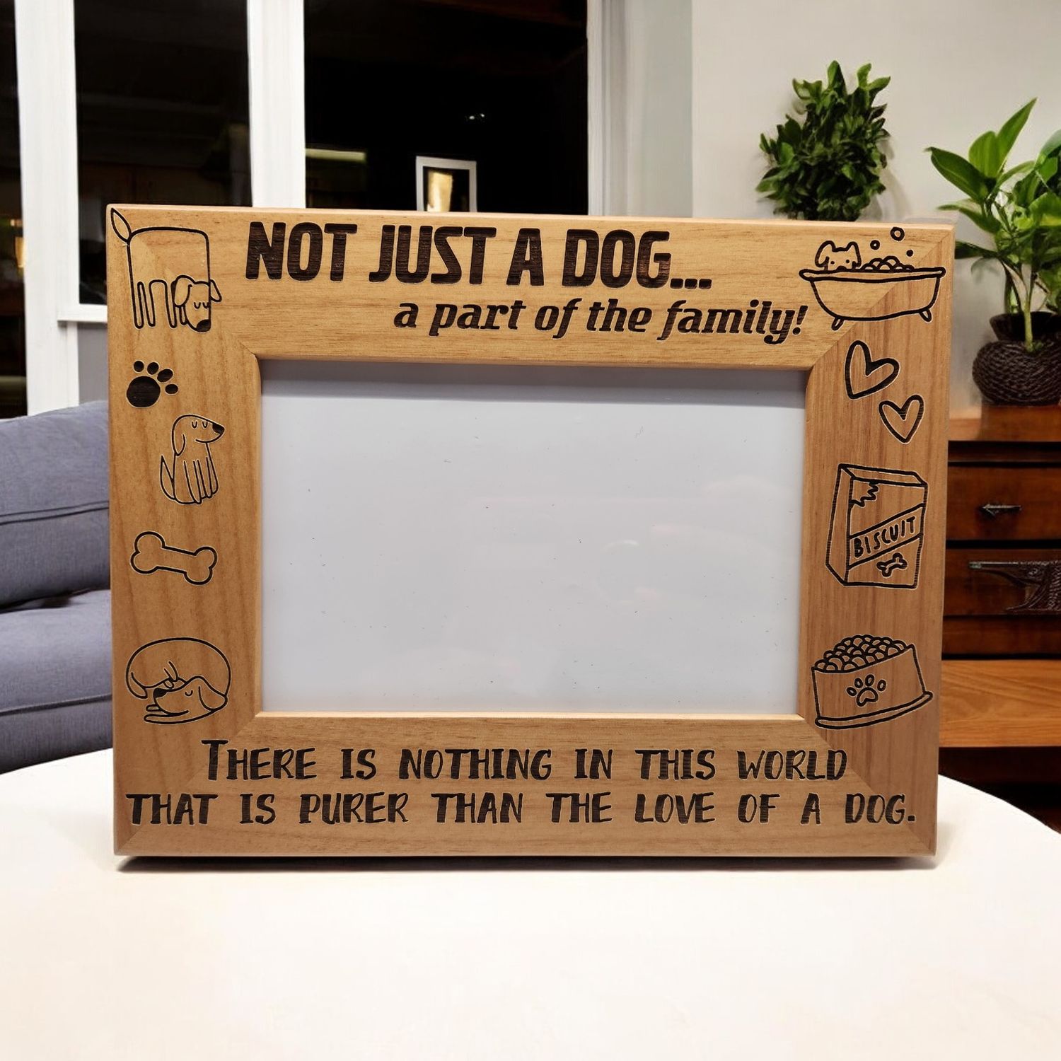 Not Just a Dog, A part of the Family | Dog Lovers | Dog Frame | Pet Portrait | 4x6 Landscape Sized Frame