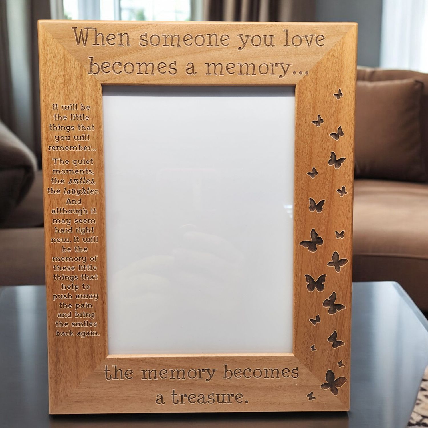 When Someone You Love Becomes a Memory...the Memory Becomes a Treasure | Butterfly Picture Frame | Memorial Gift | Remembrance | Portrait 5x7 Frame