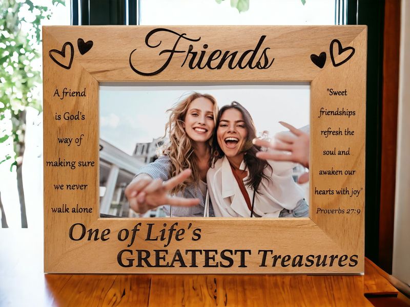 Friends Picture Frame | One of Life&#39;s Greatest Treasures | Bible Verse | Alder Picture Frame | Gift for Friend | Friendship |  Best Friends
