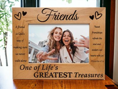 Friends Picture Frame | One of Life&#39;s Greatest Treasures | Bible Verse | Alder Picture Frame | Gift for Friend | Friendship |  Best Friends
