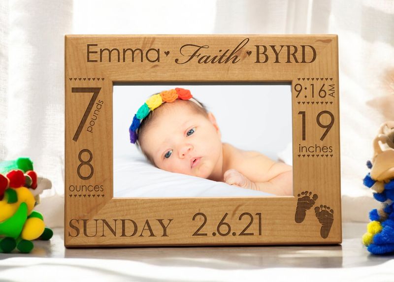 Personalized Baby Picture Frame | Birth Announcement Frame | Newborn Picture  | New Baby Gift | Nursery