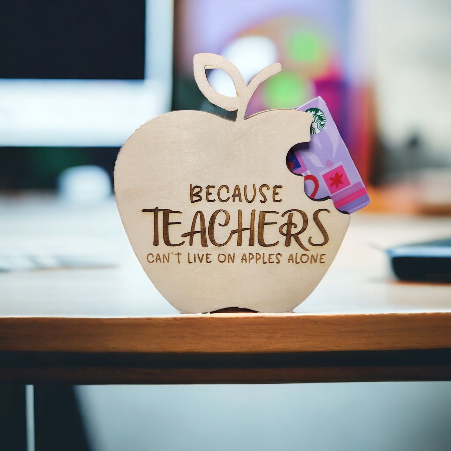 Teacher Appreciation | Gift Card Holder | Because Teachers Can&#39;t Live on Apples Alone |Teacher End of Year | Thank you Gift