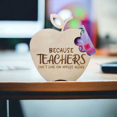 Teacher Appreciation | Gift Card Holder | Because Teachers Can&#39;t Live on Apples Alone |Teacher End of Year | Thank you Gift