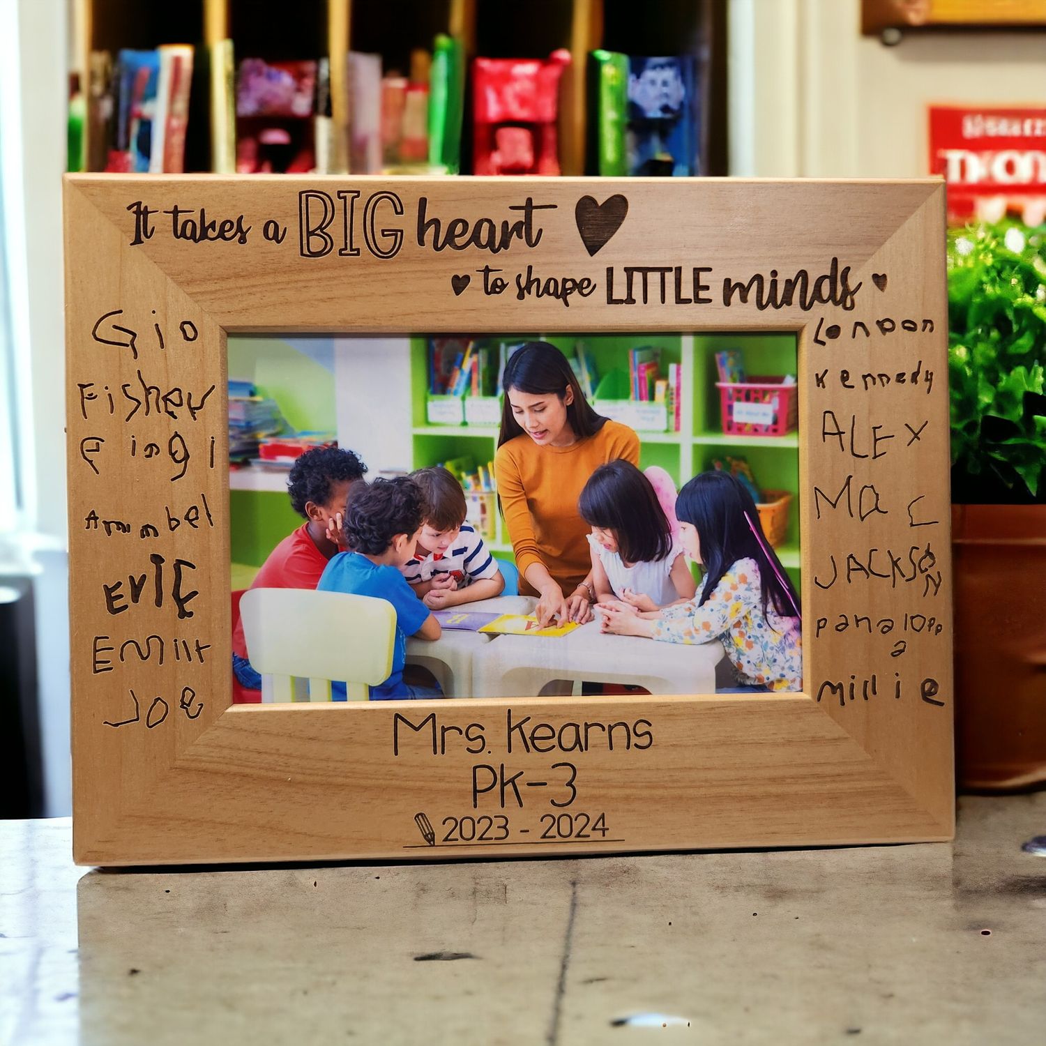 Teacher Appreciation Gift | Teacher Thank You Gift | Laser Engraved Signatures| Picture Frame | End of Year Gift | Classroom Gift, Picture Size: 4x6, Orientation: Landscape/Horizontal
