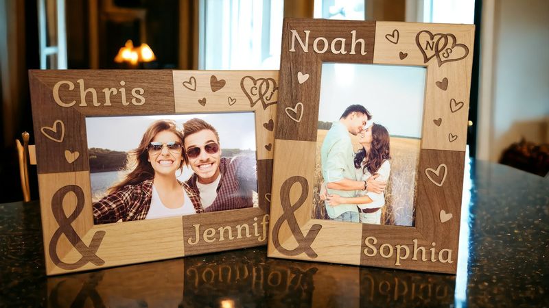 Couples Personalized Gift | Custom Frame for Valentine&#39;s Day, Anniversary &amp; Wedding | Unique Keepsake for Boyfriend and Girlfriend
