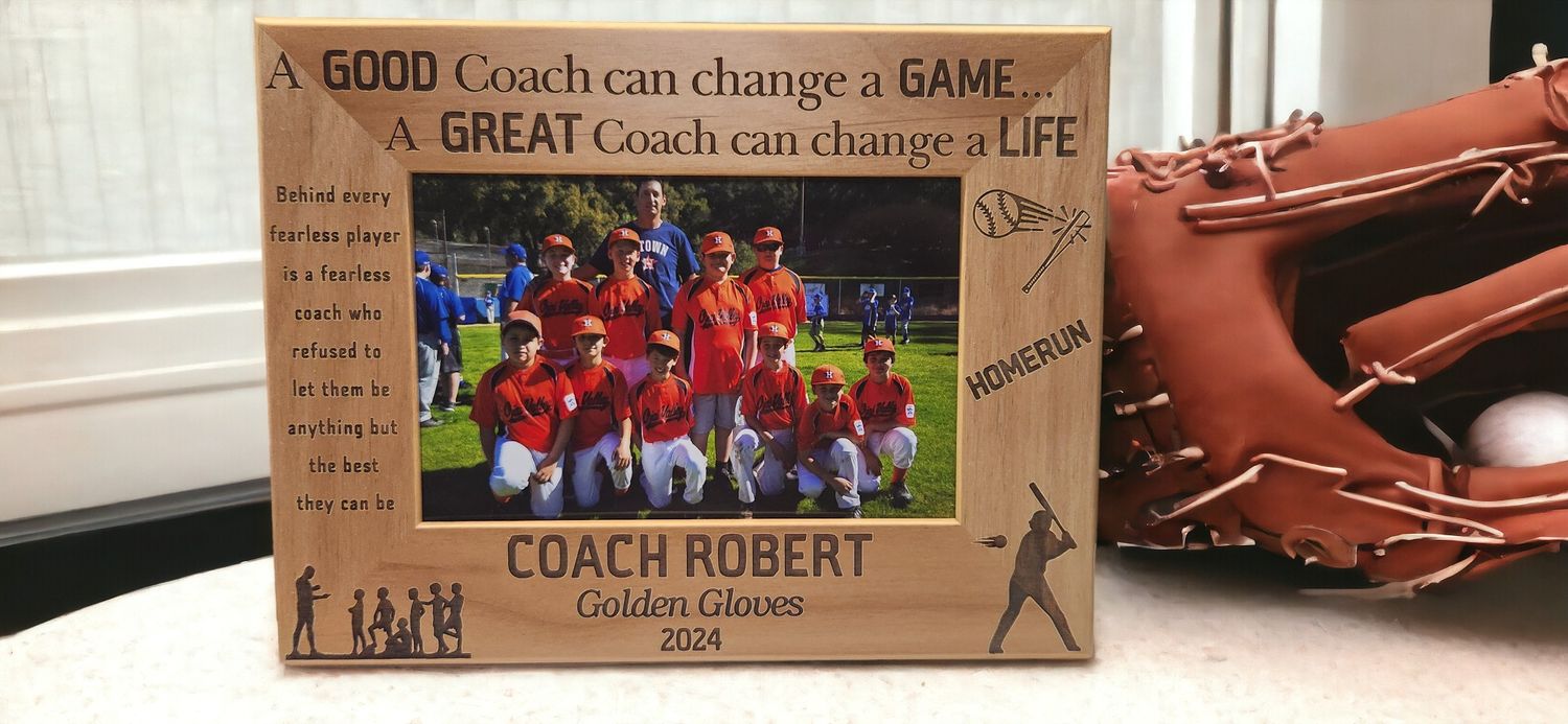 Baseball Coach Appreciation Personalized Frame | Personalized Gift for Coach | End of Year Team Gift | Little League Present