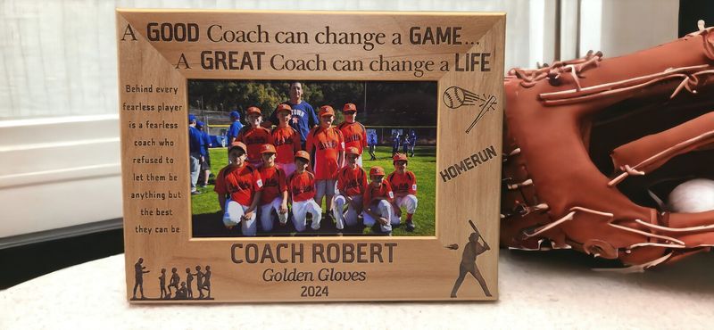 Baseball Coach Appreciation Personalized Frame | Personalized Gift for Coach | End of Year Team Gift | Little League Present