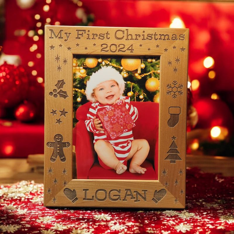 Baby&#39;s My First Christmas Picture Frame | Perfect Baby Gift for Nursery Decor | Christmas Picture Frame | Baby Gift | My First Christmas