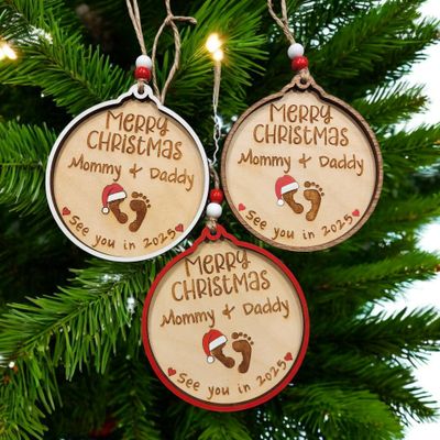 Merry Christmas Mommy and Daddy | Gift for New Parents | Baby Announcement Ornament | Baby Announcement Gift | Gift from Grandparents