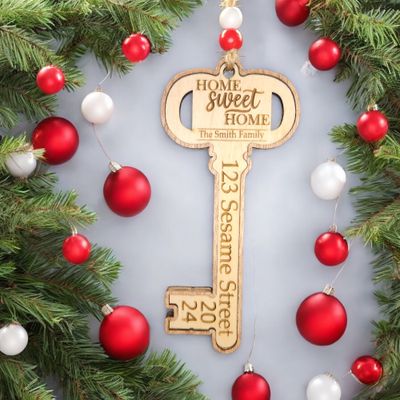 3D Home Sweet Home Key Ornament | Personalized with Name and Street | Christmas Ornanment | House Warming Gift | New Home | Family Ornament