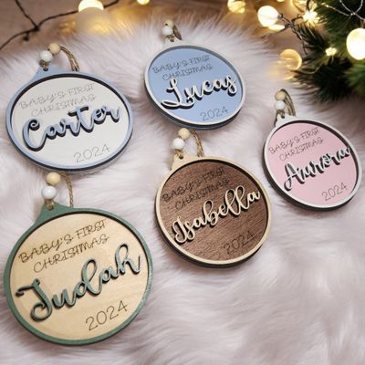 Baby&#39;s First Christmas | 3D Personalized Ornament | Personalized Keepsake for Baby | Baby Gift | Christmas Ornament | First Christmas Gift