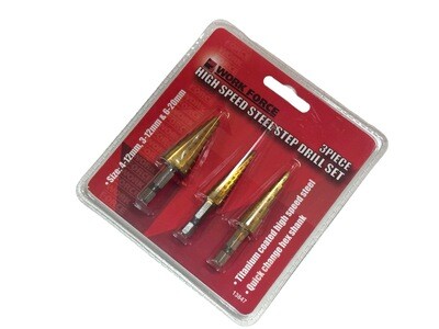 3 Piece Step Drill Set Sheet Metal Drills