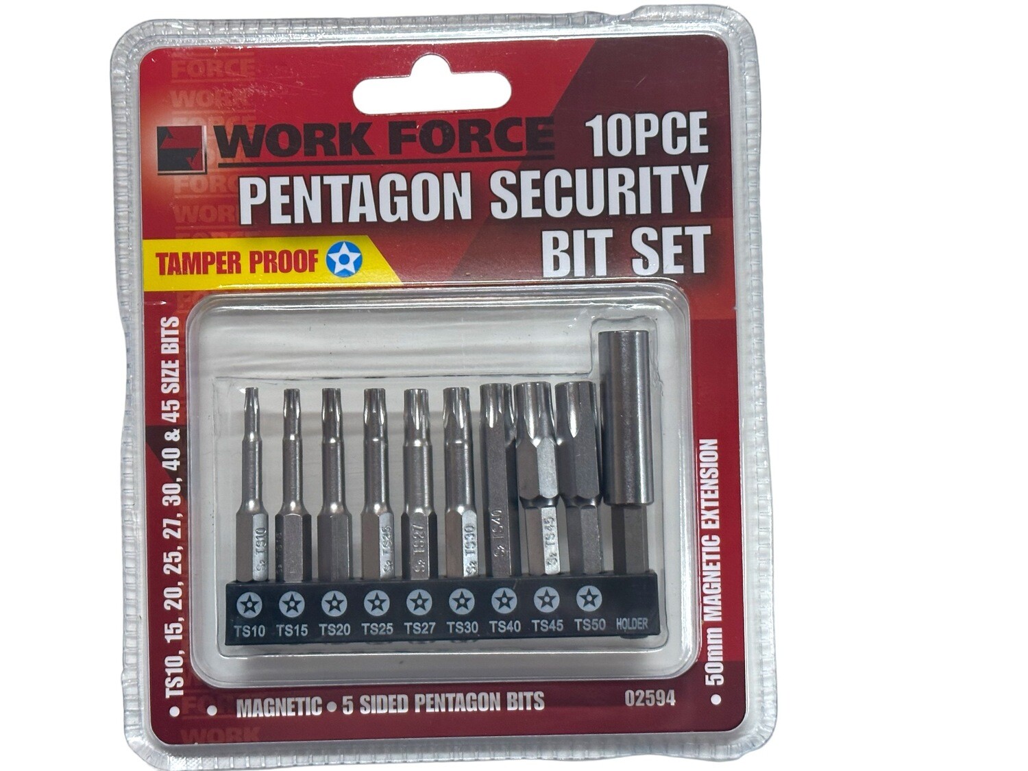 10 PC Pentagon Security Bit Set