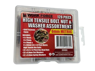 6mm 128Pc High Tensile Nuts and Bolts Set