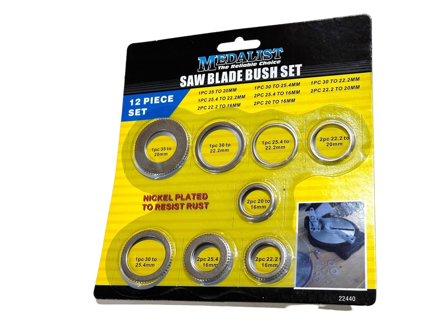 12 Piece Saw Blade Bush Assortment