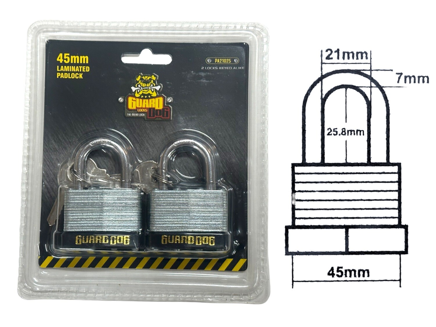 2 Piece 45mm Laminated Locks