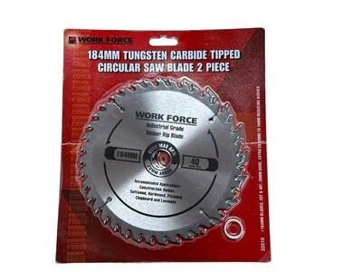 2 Piece  184mm 7-1/4” Wood Saw Blade Set Tungsten Carbide Tipped