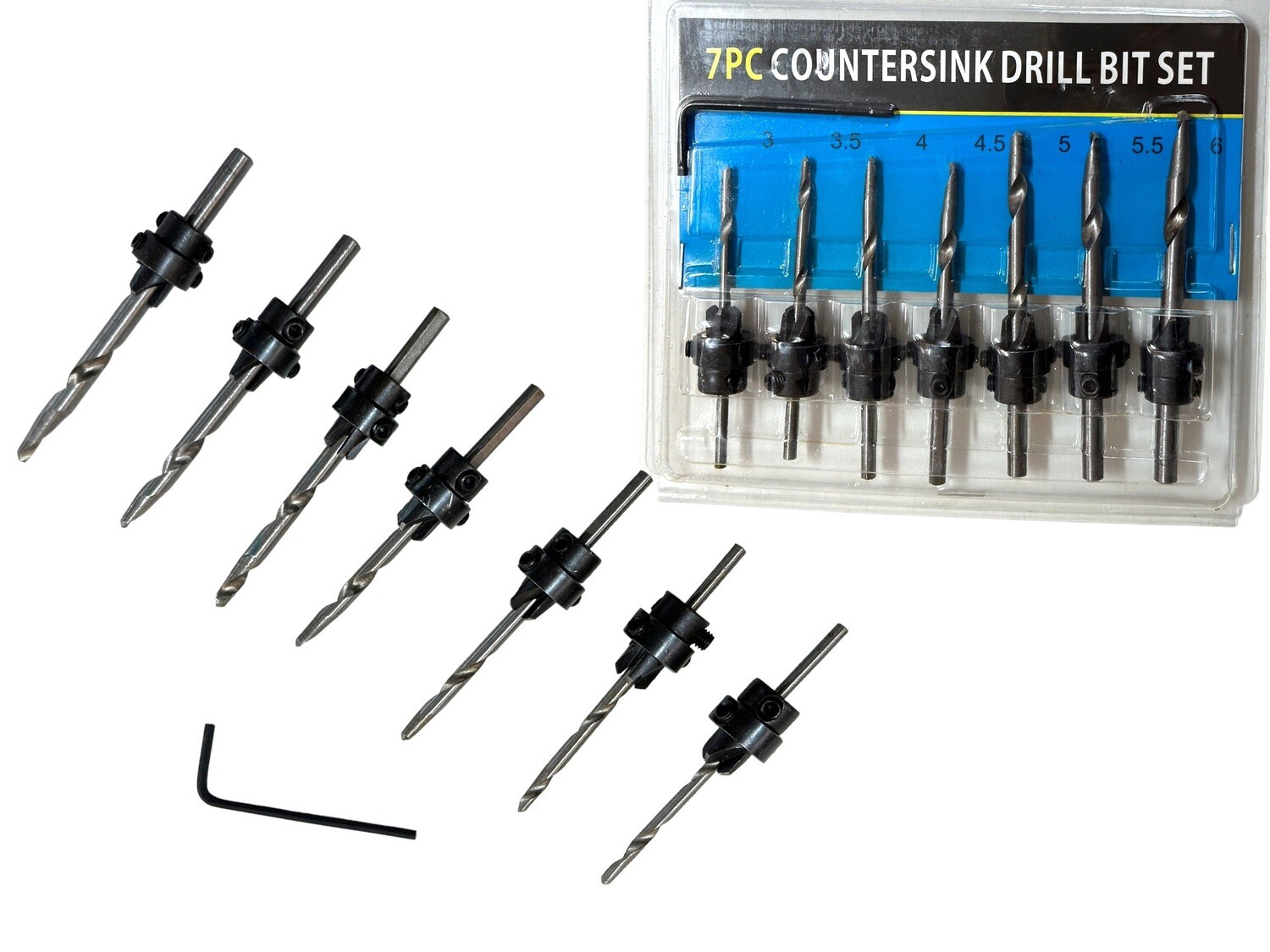 7 Piece Counter Sink Drill Set