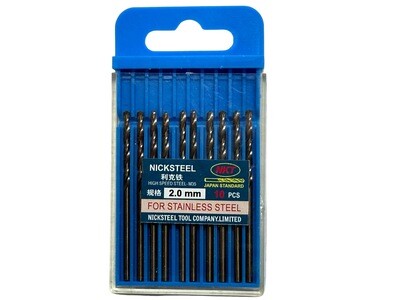 2MM HSS Drill Bits suitable for Stainless Steel SOLD INDIVIDUALLY