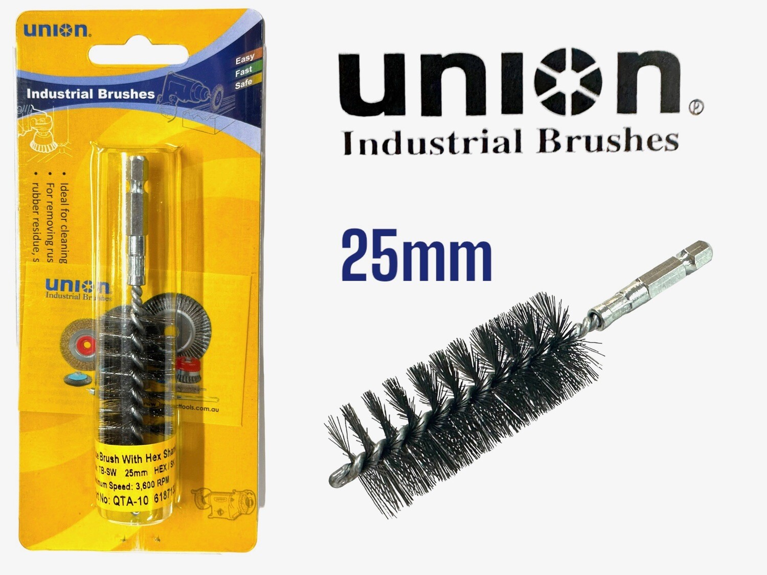 25mm Tube Wire Brush with Hex