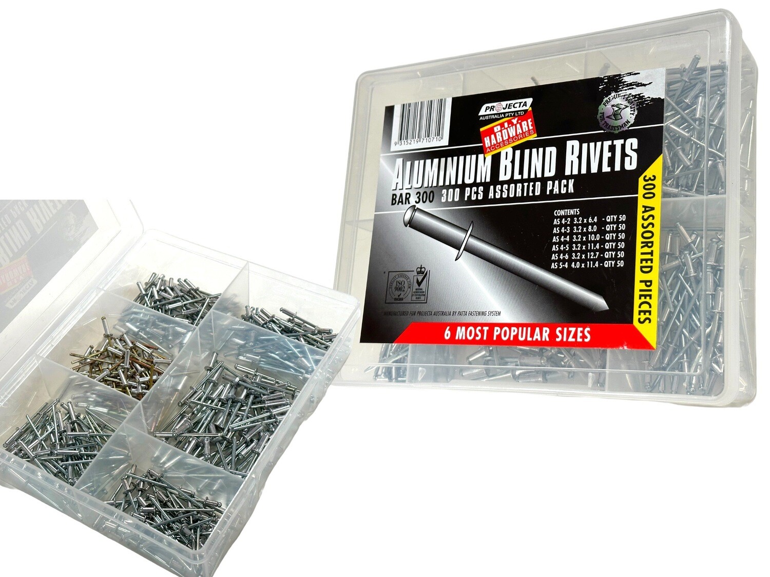 300 Piece Multi Assortment Rivets