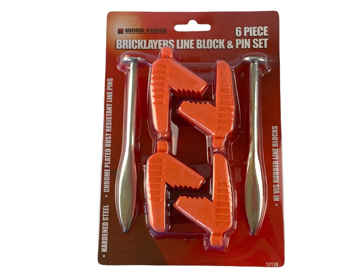 6 Piece Brick Layers Line Block and Pin Set