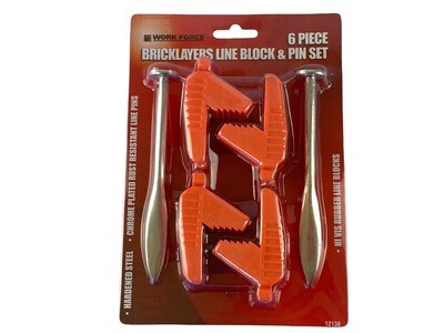 6 Piece Brick Layers Line Block and Pin Set
